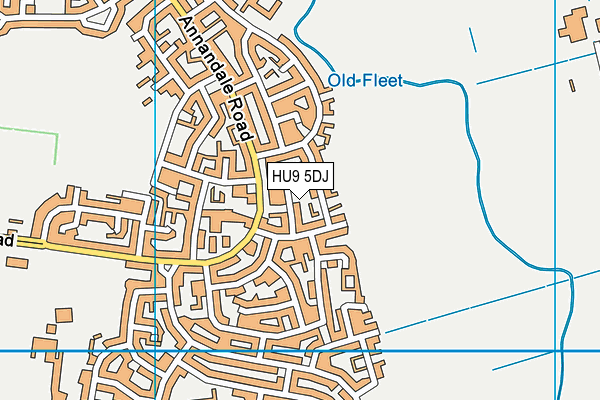 HU9 5DJ map - OS VectorMap District (Ordnance Survey)