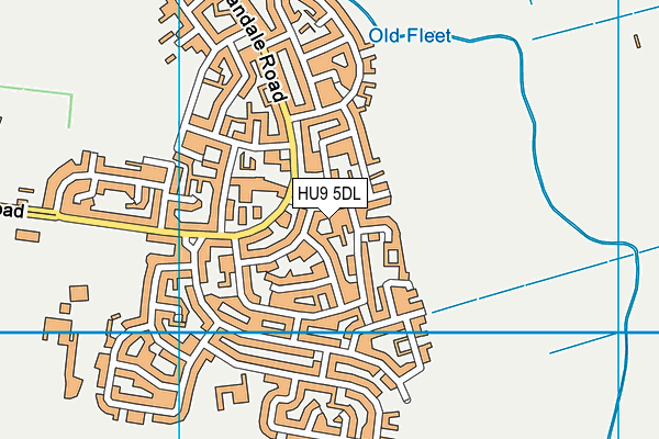 HU9 5DL map - OS VectorMap District (Ordnance Survey)