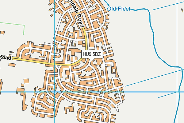 HU9 5DZ map - OS VectorMap District (Ordnance Survey)