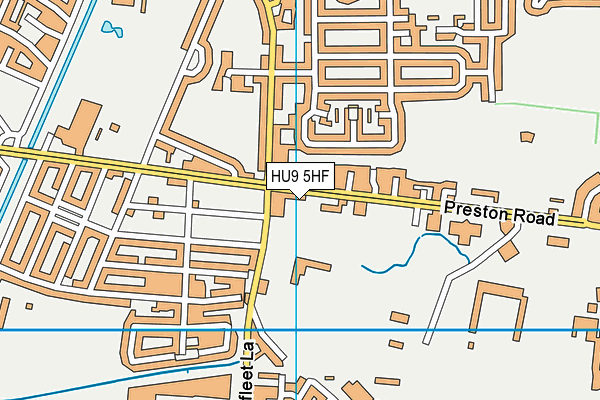 HU9 5HF map - OS VectorMap District (Ordnance Survey)
