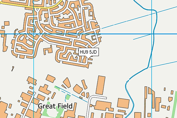 HU9 5JD map - OS VectorMap District (Ordnance Survey)