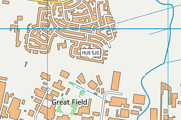 HU9 5JS map - OS VectorMap District (Ordnance Survey)