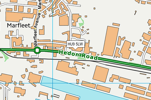 HU9 5LW map - OS VectorMap District (Ordnance Survey)