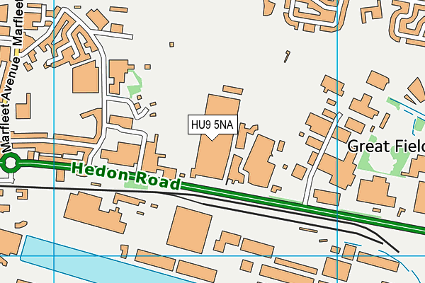 HU9 5NA map - OS VectorMap District (Ordnance Survey)