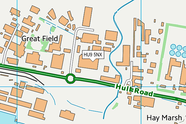 HU9 5NX map - OS VectorMap District (Ordnance Survey)