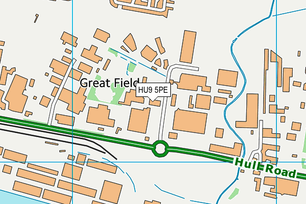 HU9 5PE map - OS VectorMap District (Ordnance Survey)