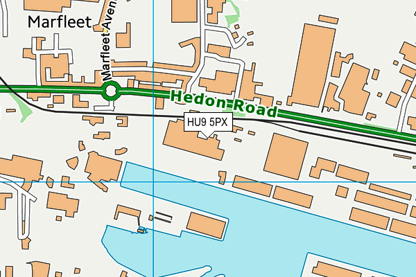 HU9 5PX map - OS VectorMap District (Ordnance Survey)