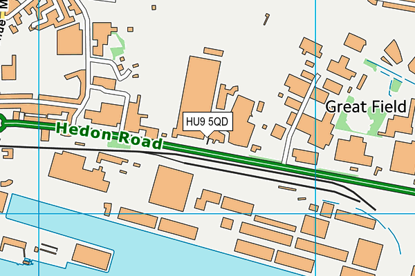 HU9 5QD map - OS VectorMap District (Ordnance Survey)