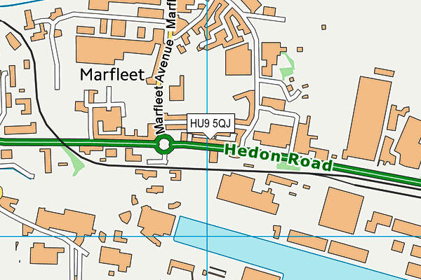 HU9 5QJ map - OS VectorMap District (Ordnance Survey)