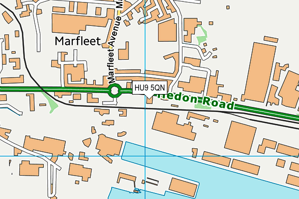 HU9 5QN map - OS VectorMap District (Ordnance Survey)