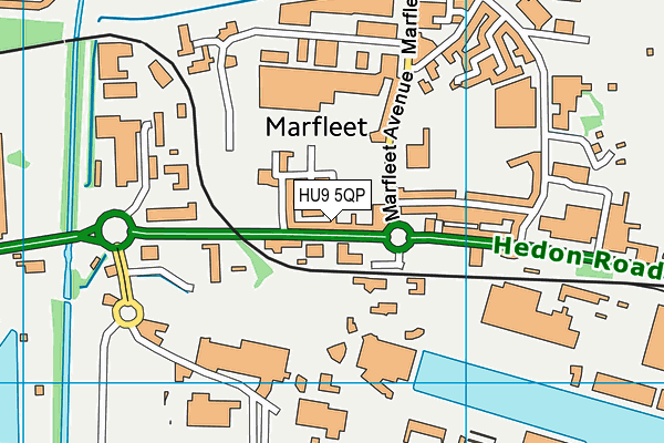 HU9 5QP map - OS VectorMap District (Ordnance Survey)