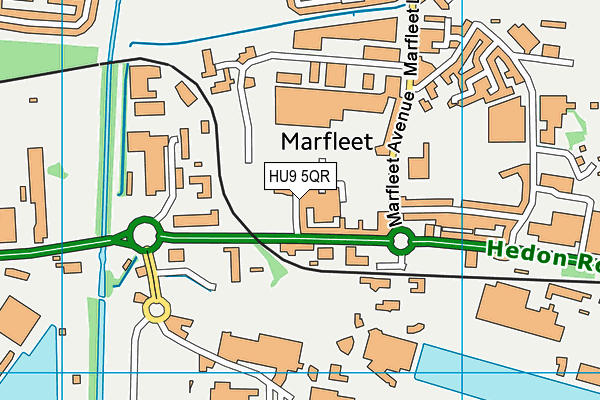 HU9 5QR map - OS VectorMap District (Ordnance Survey)