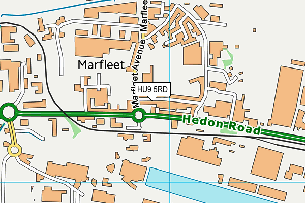 HU9 5RD map - OS VectorMap District (Ordnance Survey)