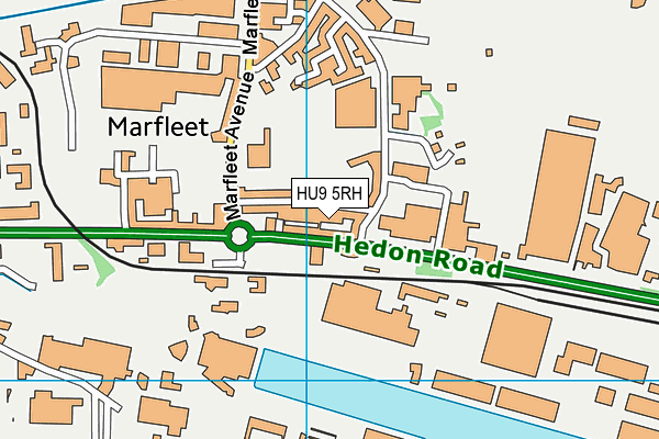 HU9 5RH map - OS VectorMap District (Ordnance Survey)