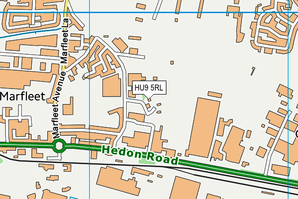 HU9 5RL map - OS VectorMap District (Ordnance Survey)