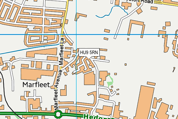 HU9 5RN map - OS VectorMap District (Ordnance Survey)