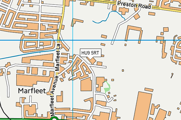 HU9 5RT map - OS VectorMap District (Ordnance Survey)