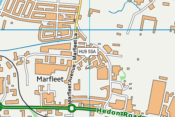 HU9 5SA map - OS VectorMap District (Ordnance Survey)