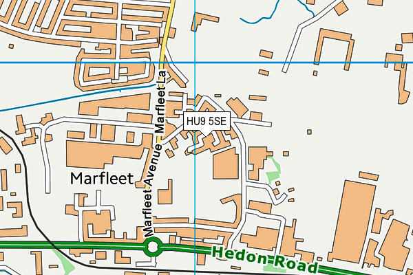HU9 5SE map - OS VectorMap District (Ordnance Survey)