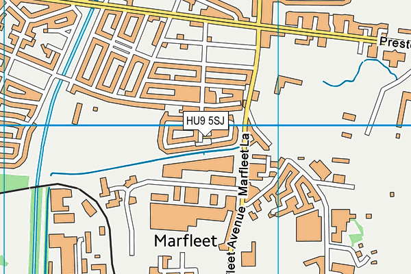 HU9 5SJ map - OS VectorMap District (Ordnance Survey)