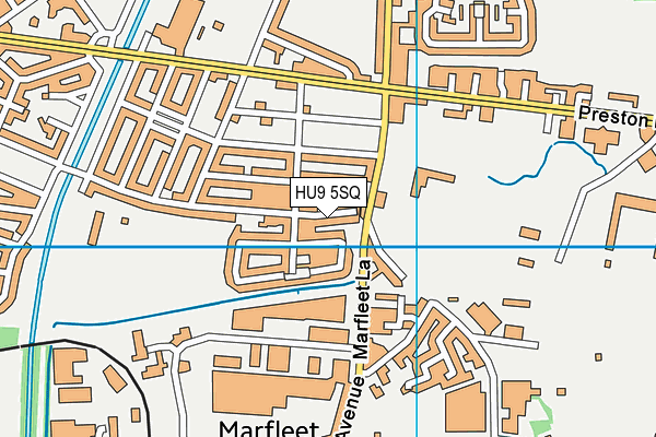 HU9 5SQ map - OS VectorMap District (Ordnance Survey)