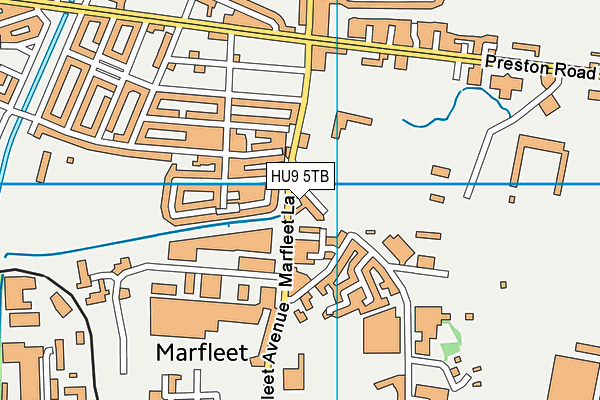 HU9 5TB map - OS VectorMap District (Ordnance Survey)