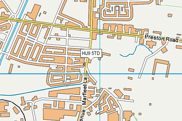 HU9 5TD map - OS VectorMap District (Ordnance Survey)