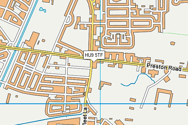 HU9 5TF map - OS VectorMap District (Ordnance Survey)