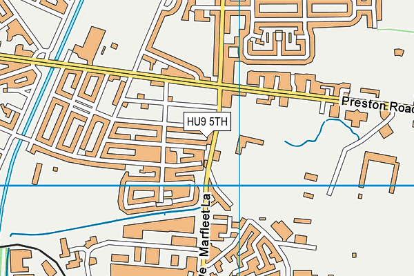 HU9 5TH map - OS VectorMap District (Ordnance Survey)