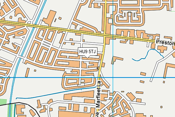 HU9 5TJ map - OS VectorMap District (Ordnance Survey)