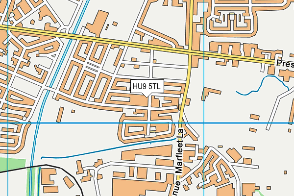 HU9 5TL map - OS VectorMap District (Ordnance Survey)
