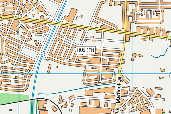 HU9 5TN map - OS VectorMap District (Ordnance Survey)