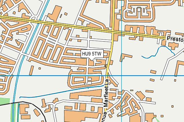 HU9 5TW map - OS VectorMap District (Ordnance Survey)