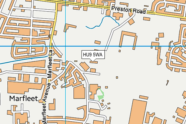 HU9 5WA map - OS VectorMap District (Ordnance Survey)