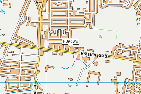 HU9 5WE map - OS VectorMap District (Ordnance Survey)