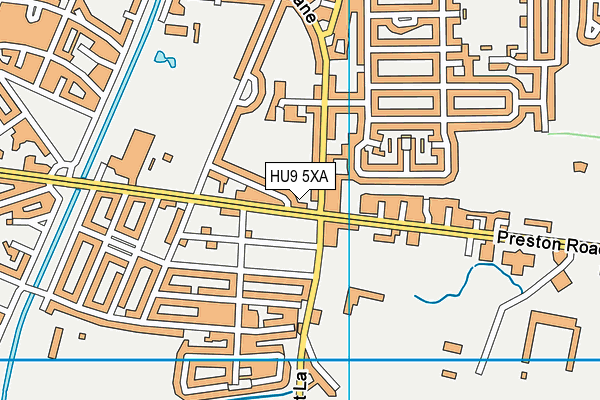 HU9 5XA map - OS VectorMap District (Ordnance Survey)