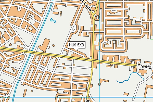 HU9 5XB map - OS VectorMap District (Ordnance Survey)