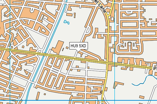 HU9 5XD map - OS VectorMap District (Ordnance Survey)