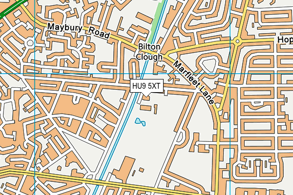 HU9 5XT map - OS VectorMap District (Ordnance Survey)