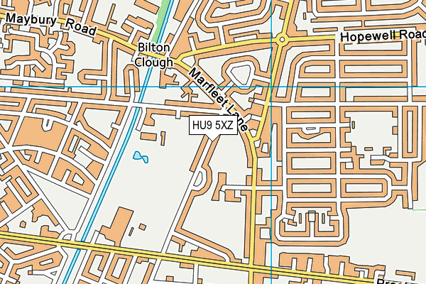 HU9 5XZ map - OS VectorMap District (Ordnance Survey)
