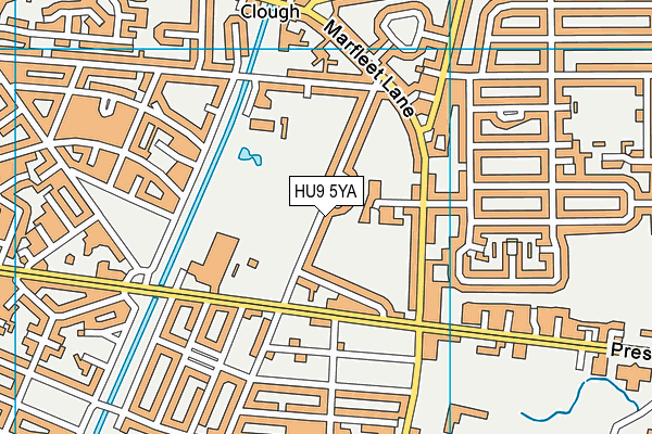 HU9 5YA map - OS VectorMap District (Ordnance Survey)