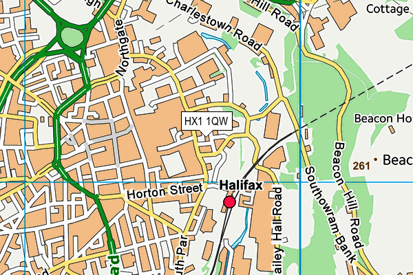Snap Fitness (Halifax) (Closed) map (HX1 1QW) - OS VectorMap District (Ordnance Survey)