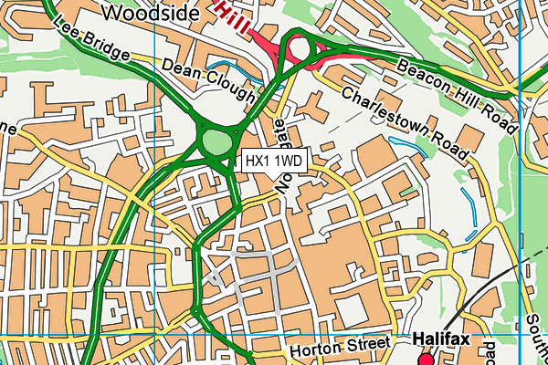 HX1 1WD map - OS VectorMap District (Ordnance Survey)