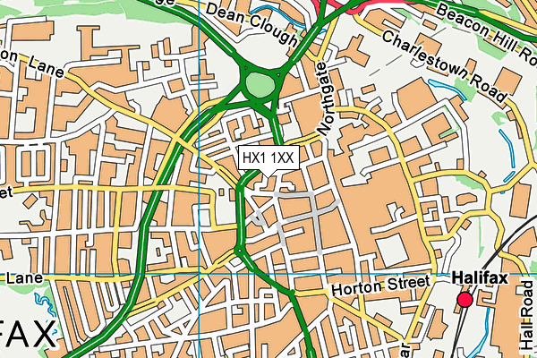 HX1 1XX map - OS VectorMap District (Ordnance Survey)