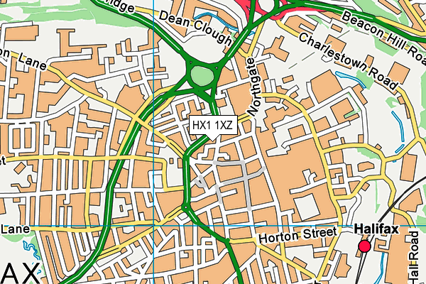 HX1 1XZ map - OS VectorMap District (Ordnance Survey)