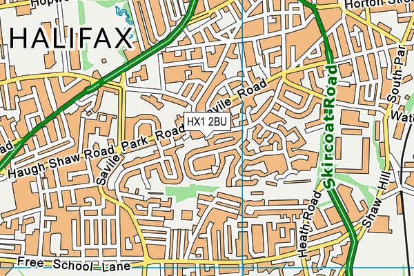 HX1 2BU map - OS VectorMap District (Ordnance Survey)