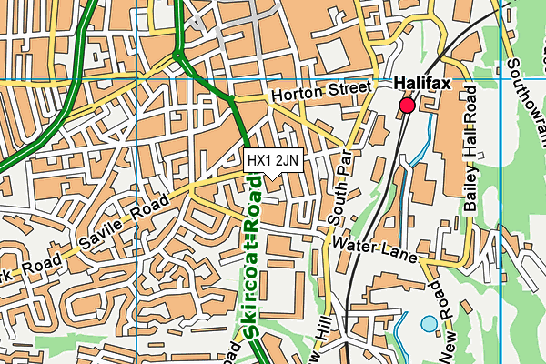 Halifax Swimming Pool (Closed) map (HX1 2JN) - OS VectorMap District (Ordnance Survey)