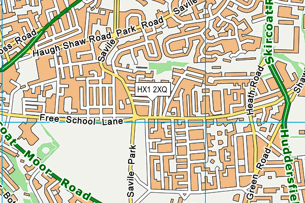 Queens Sports Club map (HX1 2XQ) - OS VectorMap District (Ordnance Survey)