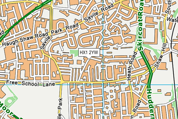HX1 2YW map - OS VectorMap District (Ordnance Survey)