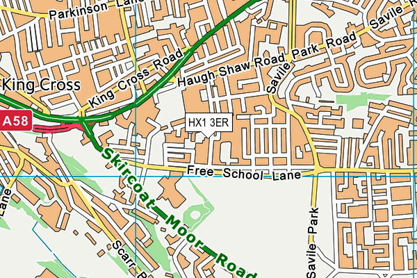 Savile Park Primary School map (HX1 3ER) - OS VectorMap District (Ordnance Survey)